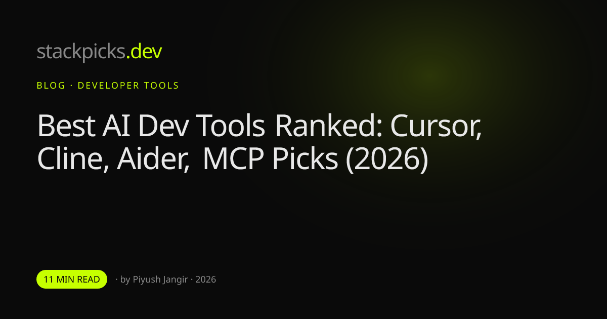 Best AI Dev Tools Ranked: Cursor, Cline, Aider, MCP Picks (2026)