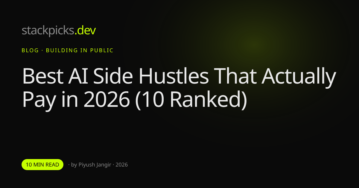 Best AI Side Hustles That Actually Pay in 2026 (10 Ranked)
