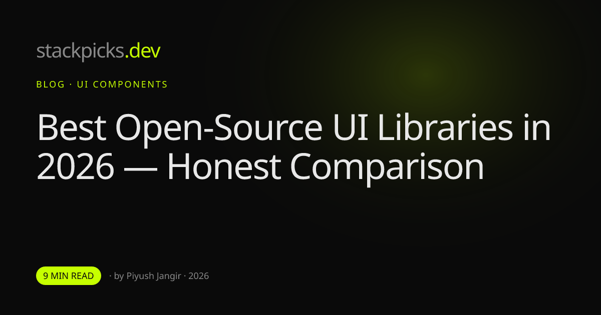 Best Open-Source UI Libraries in 2026 — Honest Comparison
