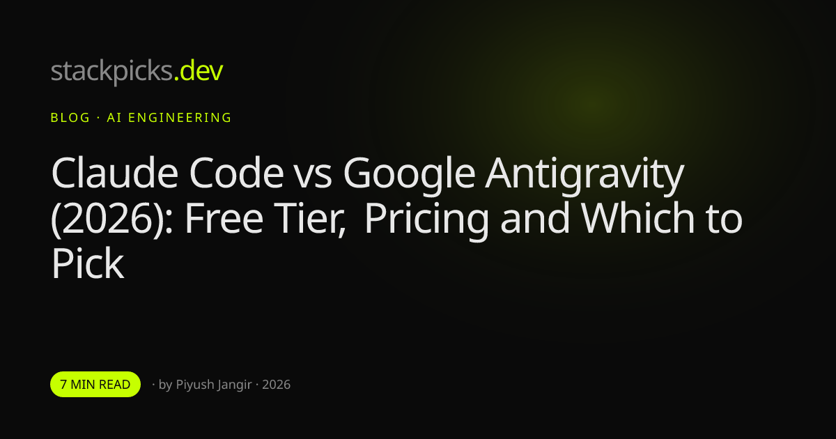 Claude Code vs Google Antigravity (2026): Free Tier, Pricing and Which to Pick