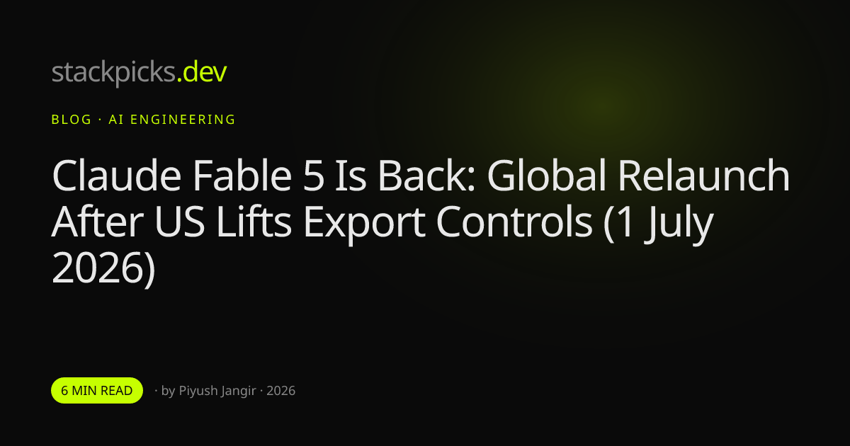 Claude Fable 5 Is Back: Global Relaunch After US Lifts Export Controls (1 July 2026)