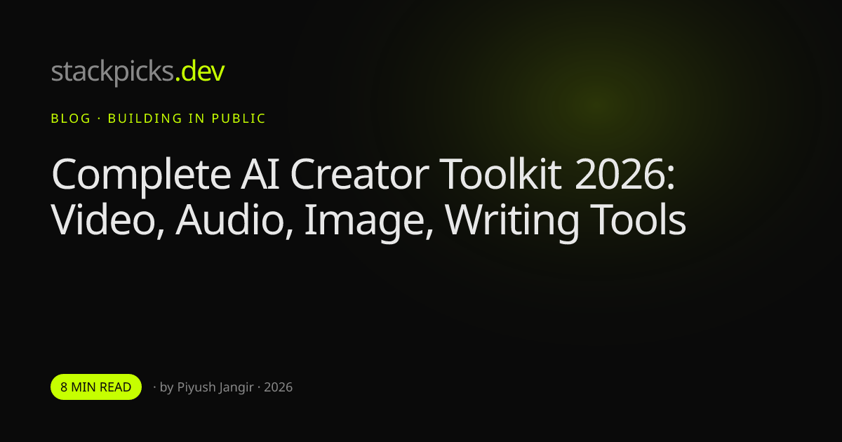 Complete AI Creator Toolkit 2026: Video, Audio, Image, Writing Tools