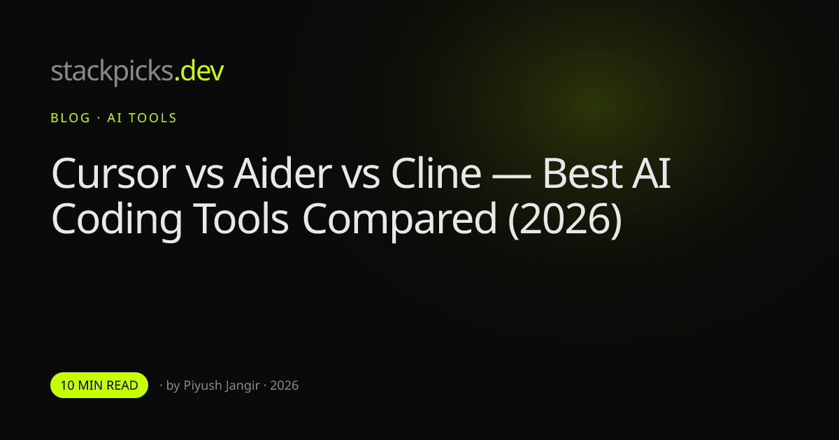 Cursor vs Aider vs Cline — Best AI Coding Tools Compared (2026)