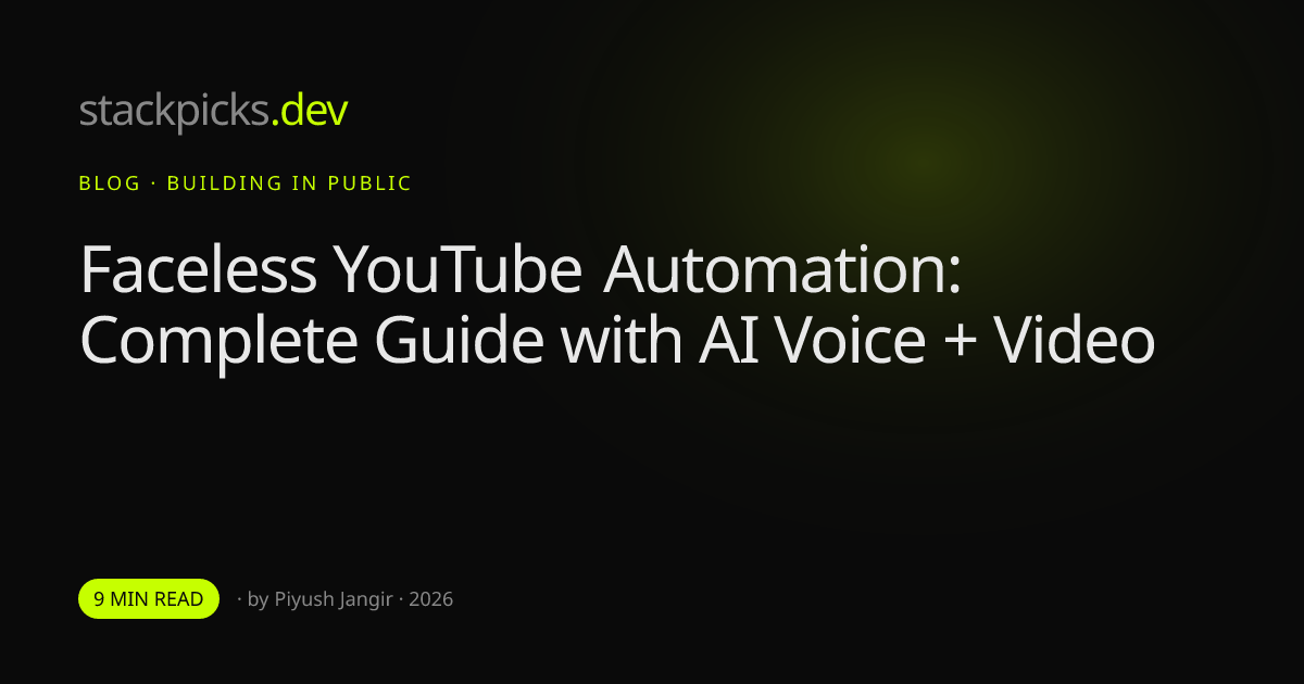 Faceless YouTube Automation: Complete Guide with AI Voice + Video