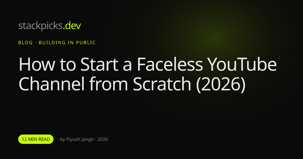How to Start a Faceless YouTube Channel from Scratch (2026)