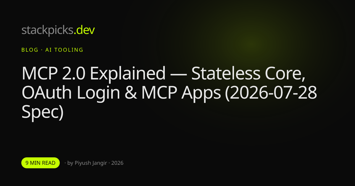 MCP 2.0 Explained — Stateless Core, OAuth Login & MCP Apps (2026-07-28 Spec)