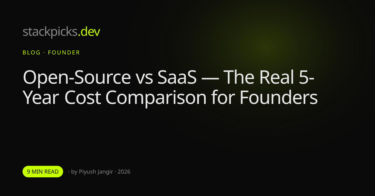 Open-Source vs SaaS — The Real 5-Year Cost Comparison for Founders