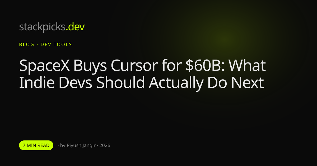 SpaceX Buys Cursor for $60B: What Indie Devs Should Actually Do Next