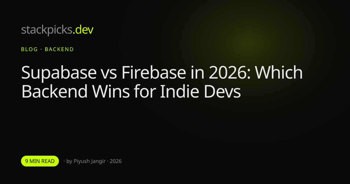 Supabase vs Firebase in 2026: Which Backend Wins for Indie Devs