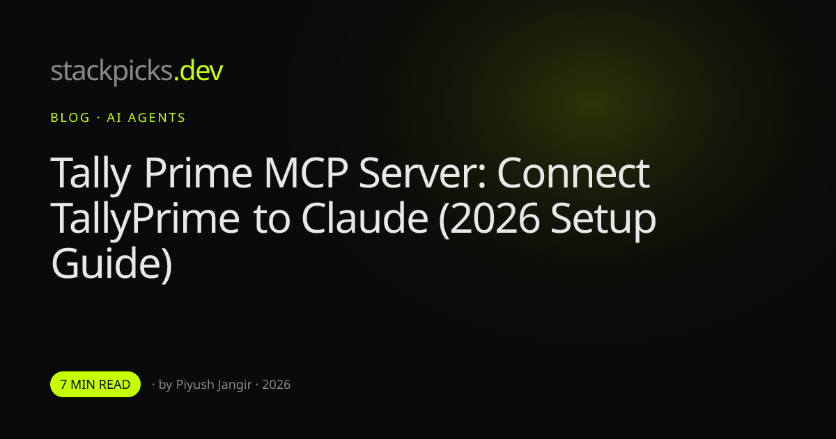 Tally Prime MCP Server: Connect TallyPrime to Claude (2026 Setup Guide)